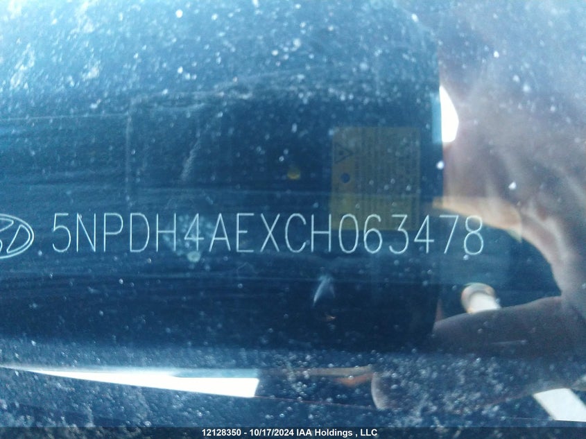 2012 Hyundai Elantra Gl VIN: 5NPDH4AEXCH063478 Lot: 12128350