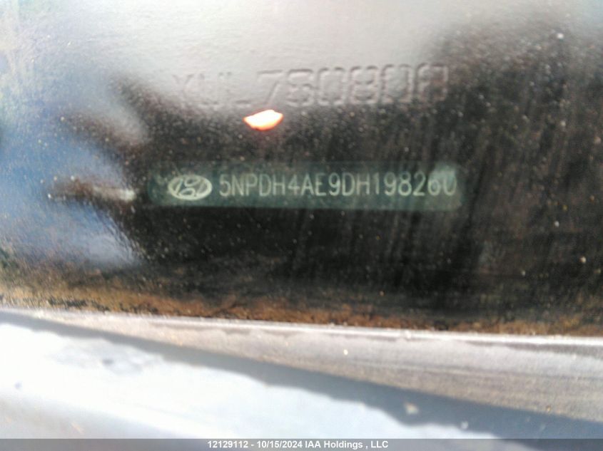 2013 Hyundai Elantra Gls/Limited VIN: 5NPDH4AE9DH198260 Lot: 12129112