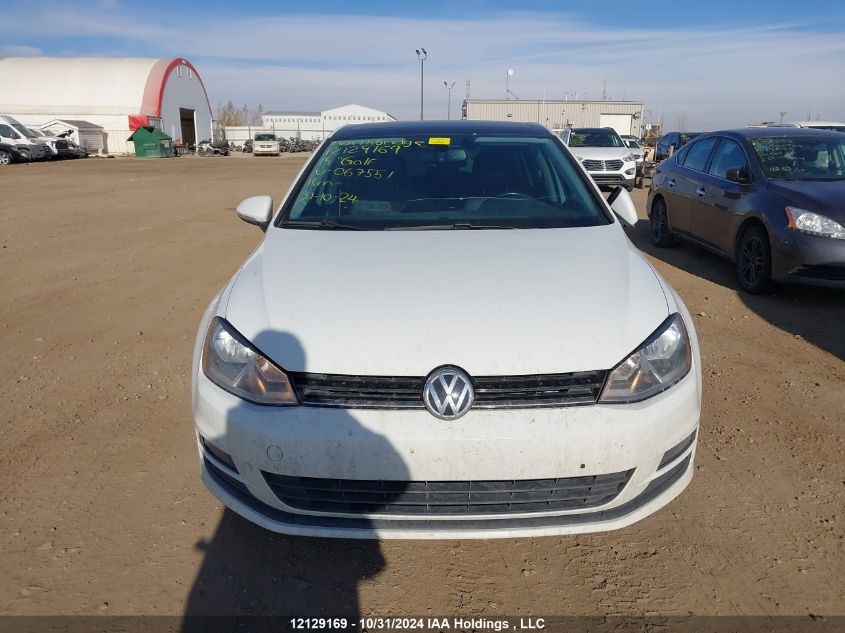 2015 Volkswagen Golf VIN: 3VW217AU3FM067551 Lot: 12129169