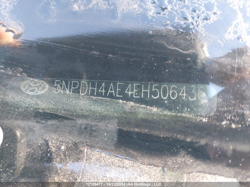 2014 Hyundai Elantra Gl VIN: 5NPDH4AE4EH506436 Lot: 12129477