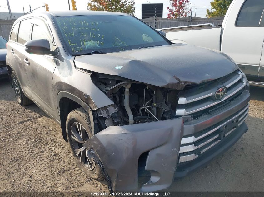 2019 Toyota Highlander Le/Le Plus VIN: 5TDBZRFH0KS701508 Lot: 12129938