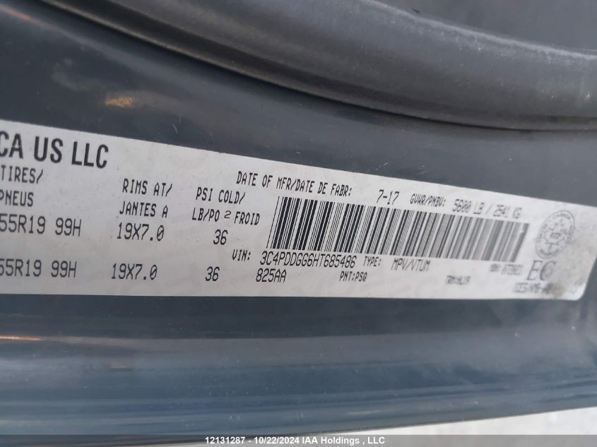 2017 Dodge Journey VIN: 3C4PDDGG6HT685486 Lot: 12131287