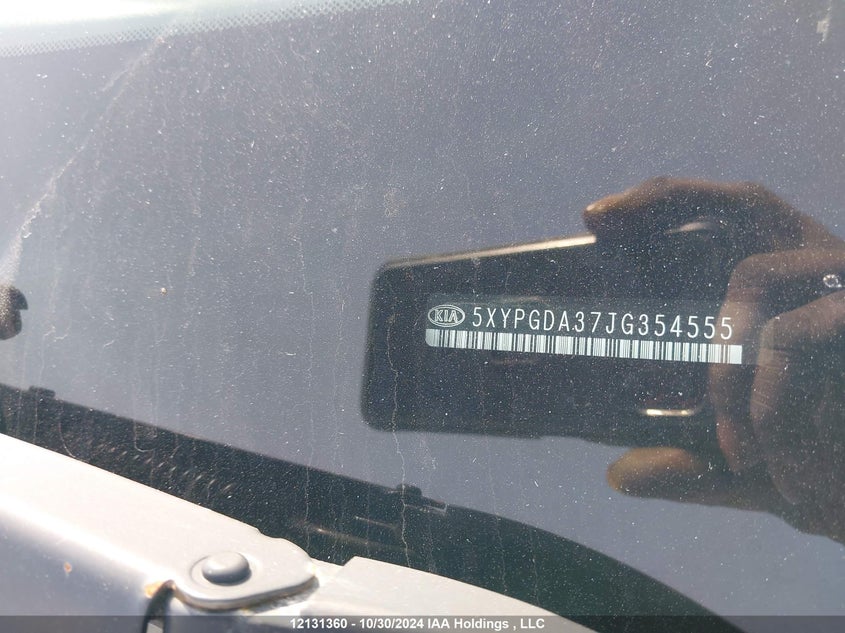 2018 Kia Sorento VIN: 5XYPGDA37JG354555 Lot: 12131360