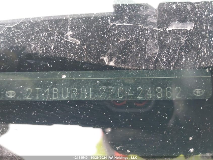 2015 Toyota Corolla L/Le/Le Pls/Prm/S/S Pls VIN: 2T1BURHE2FC424862 Lot: 12131540