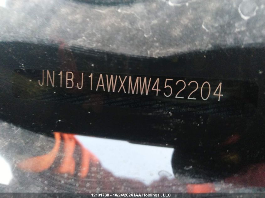 2021 Nissan Qashqai VIN: JN1BJ1AWXMW452204 Lot: 12131738