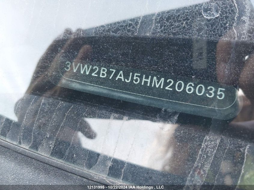 2017 Volkswagen Jetta S VIN: 3VW2B7AJ5HM206035 Lot: 12131995