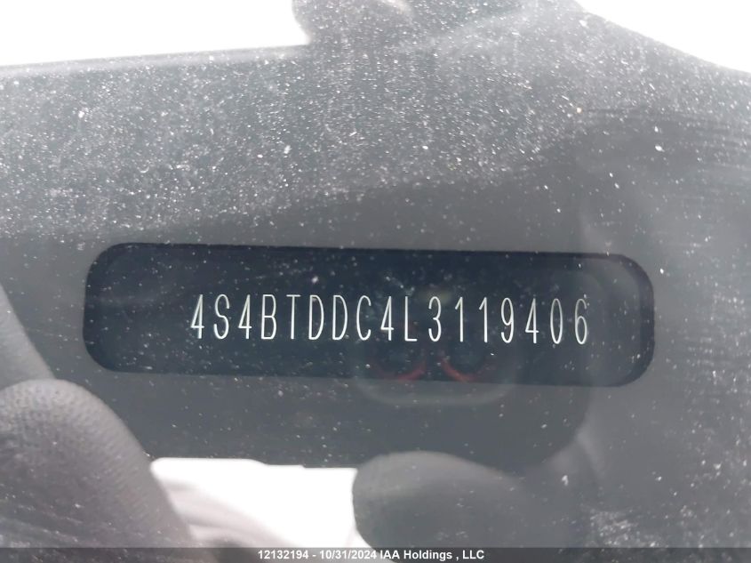 2020 Subaru Outback VIN: 4S4BTDDC4L3119406 Lot: 12132194