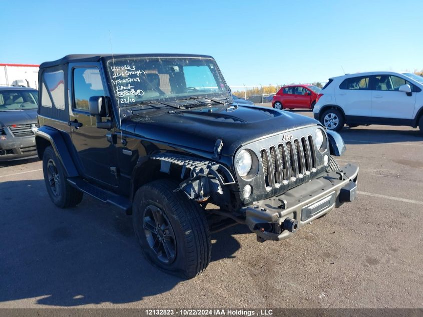 2016 Jeep Wrangler Sahara VIN: 1C4AJWBG2GL297148 Lot: 12132823