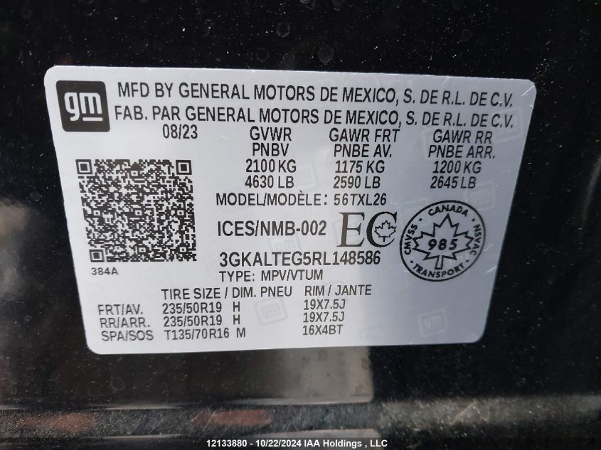 2024 GMC Terrain VIN: 3GKALTEG5RL148586 Lot: 12133880