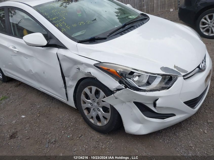 2016 Hyundai Elantra Gl VIN: 5NPDH4AE1GH716642 Lot: 12134216