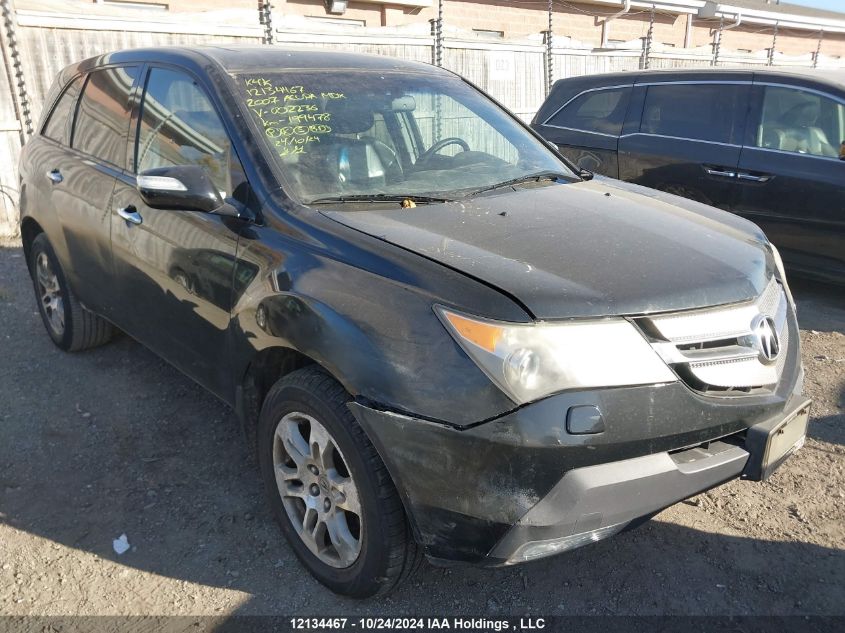 2007 Acura Mdx VIN: 2HNYD28237H002236 Lot: 12134467