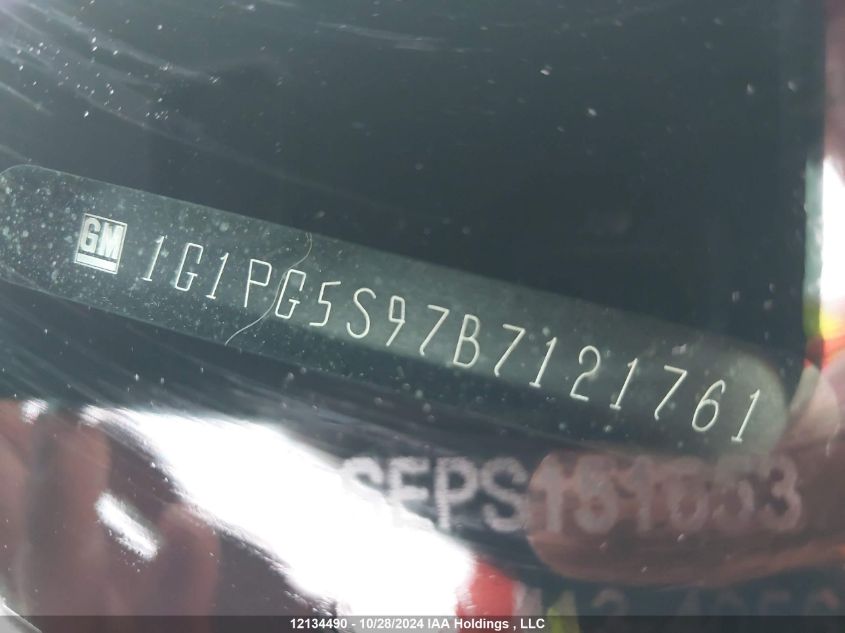 2011 Chevrolet Cruze VIN: 1G1PG5S97B7121761 Lot: 12134490