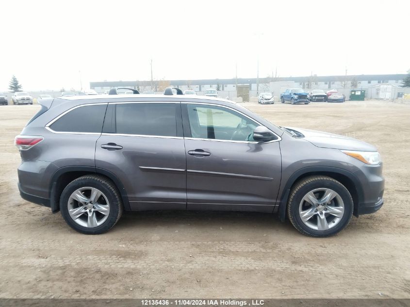 2015 Toyota Highlander Limited/Ltd Platinum VIN: 5TDDKRFH4FS224729 Lot: 12135436