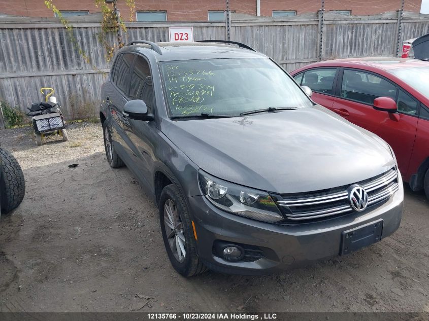 2014 Volkswagen Tiguan VIN: WVGJV3AX9EW549344 Lot: 12135766