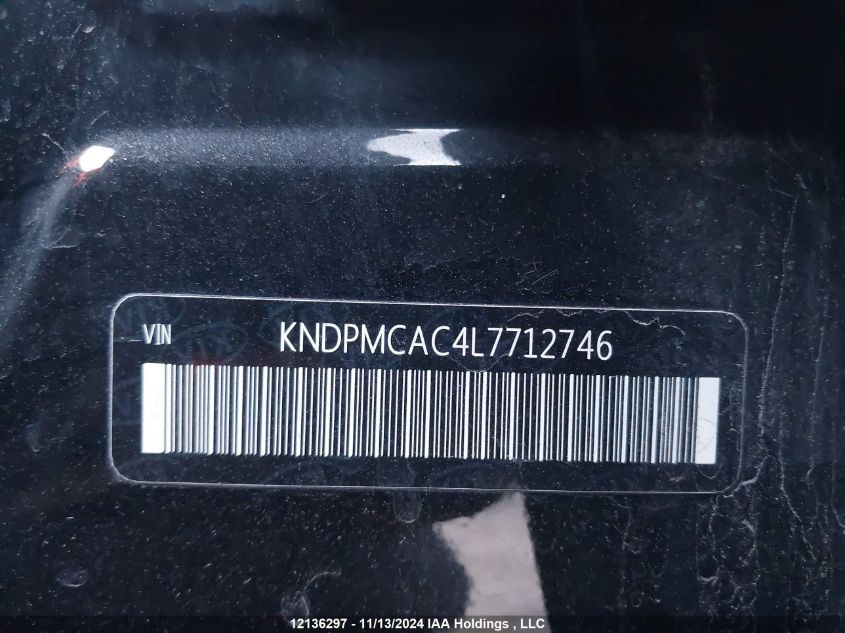 2020 Kia Sportage VIN: KNDPMCAC4L7712746 Lot: 12136297