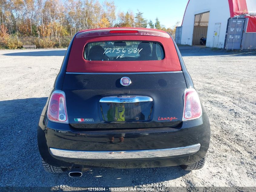 2012 Fiat 500C Lounge VIN: 3C3CFFERXCT378523 Lot: 12136384