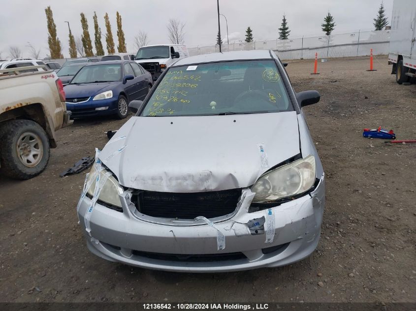 2005 Honda Civic Sdn VIN: 2HGES16315H039806 Lot: 12136542