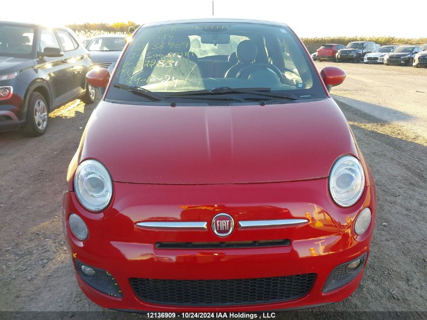 2013 Fiat 500 Sport VIN: 3C3CFFBR0DT522831 Lot: 12136909