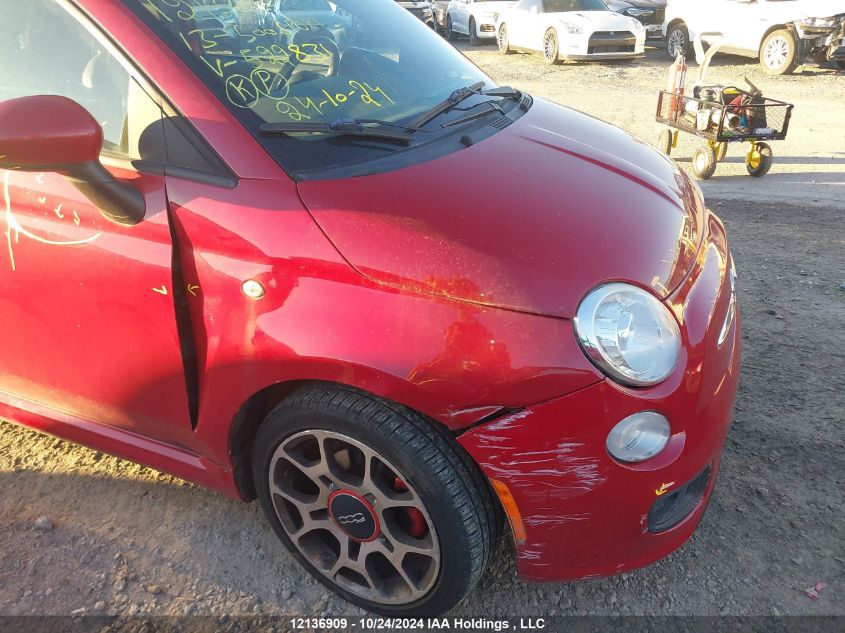 2013 Fiat 500 Sport VIN: 3C3CFFBR0DT522831 Lot: 12136909