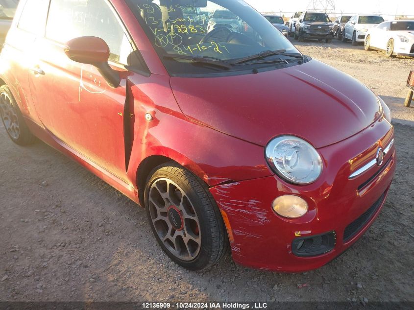 2013 Fiat 500 Sport VIN: 3C3CFFBR0DT522831 Lot: 12136909