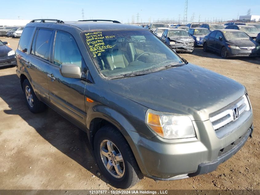 2007 Honda Pilot VIN: 2HKYF18657H001741 Lot: 12137577