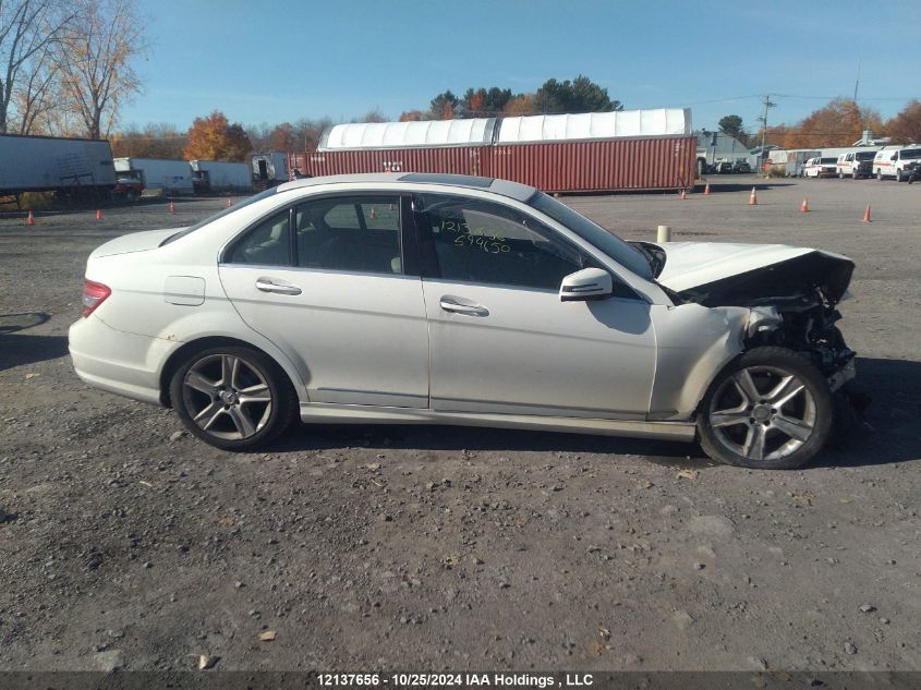 2011 Mercedes-Benz C 300 4Matic VIN: WDDGF8BB3BF594650 Lot: 12137656