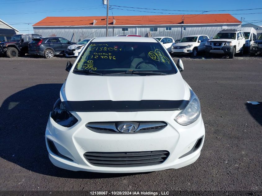 2013 Hyundai Accent Gl VIN: KMHCT5AEXDU124086 Lot: 12138067