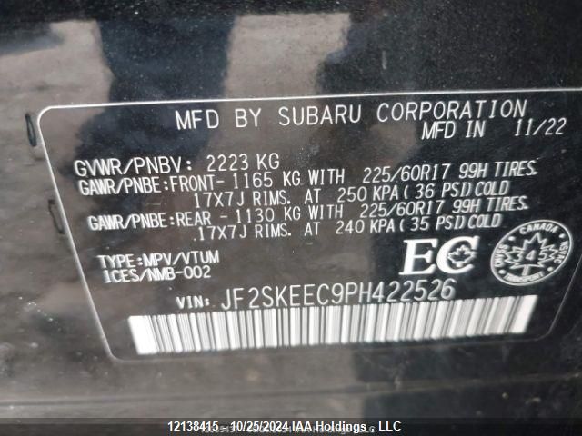 2023 Subaru Forester VIN: JF2SKEEC9PH422526 Lot: 12138415