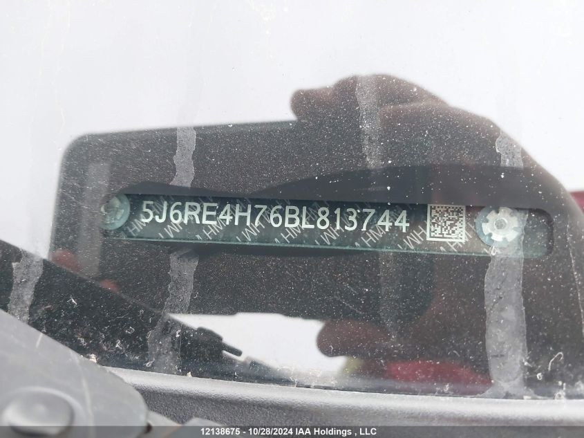 2011 Honda Cr-V VIN: 5J6RE4H76BL813744 Lot: 12138675