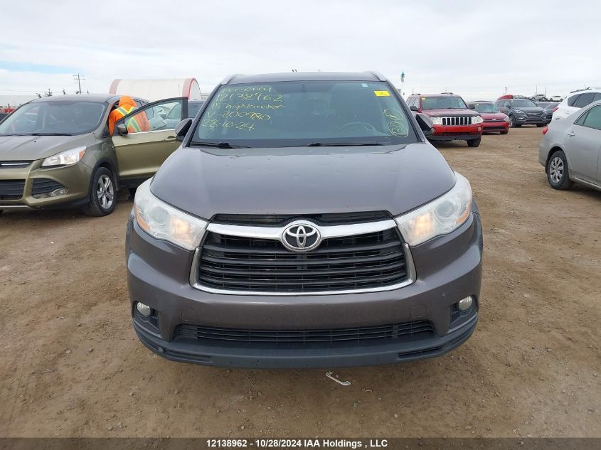 2015 Toyota Highlander Xle VIN: 5TDJKRFH9FS200980 Lot: 12138962