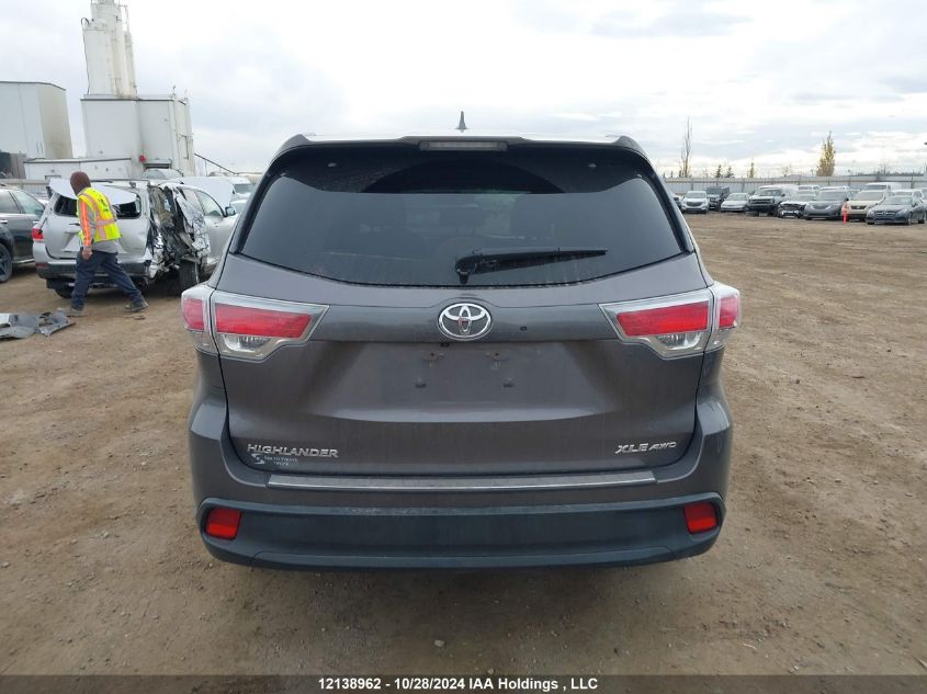 2015 Toyota Highlander Xle VIN: 5TDJKRFH9FS200980 Lot: 12138962