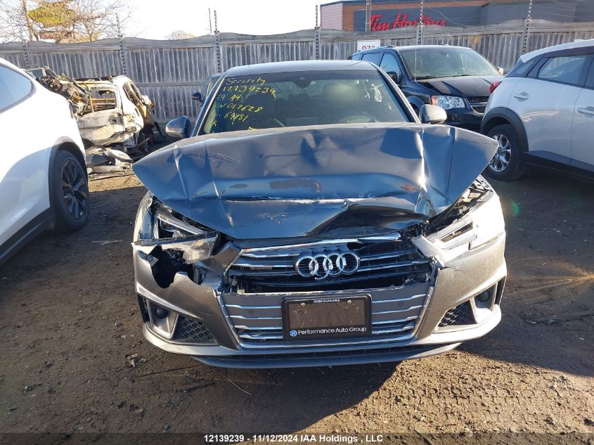 2019 Audi A4 Sedan VIN: WAUFNAF4XKN017628 Lot: 12139239