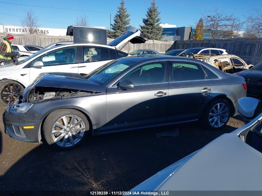 2019 Audi A4 Sedan VIN: WAUFNAF4XKN017628 Lot: 12139239