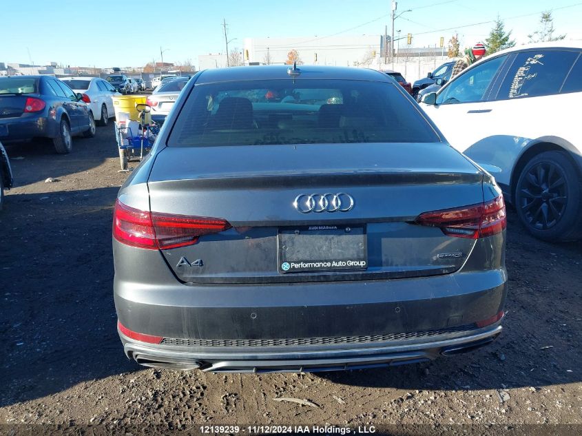 2019 Audi A4 Sedan VIN: WAUFNAF4XKN017628 Lot: 12139239