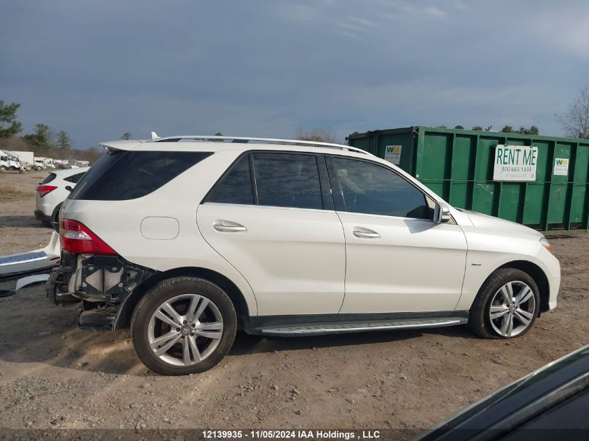 2012 Mercedes-Benz Ml-Class VIN: 4JGDA2EB2CA035718 Lot: 12139935