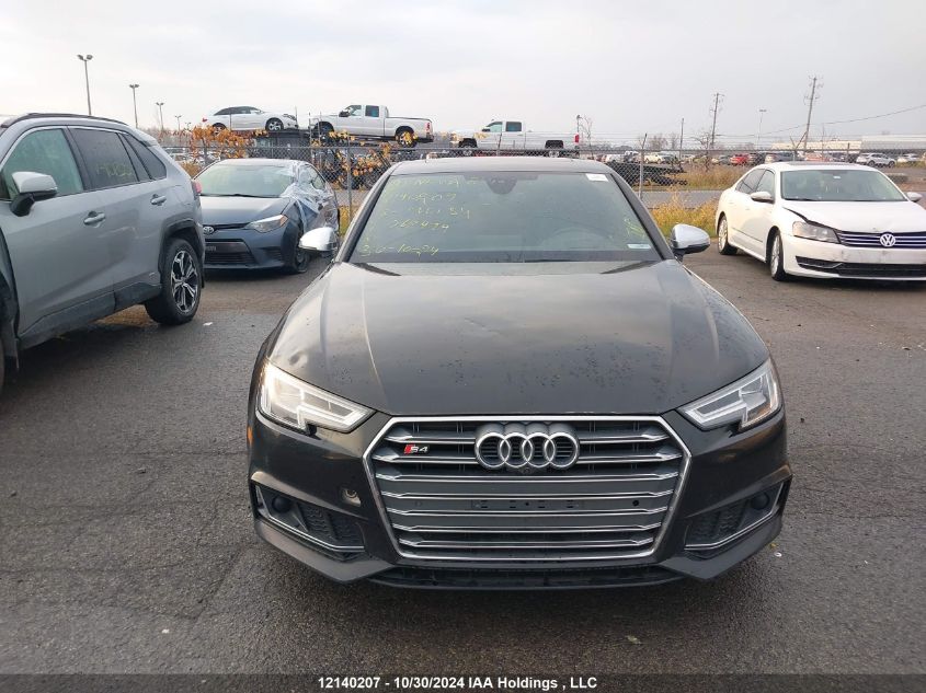 2018 Audi S4 Sedan VIN: WAUC4AF44JA068974 Lot: 12140207