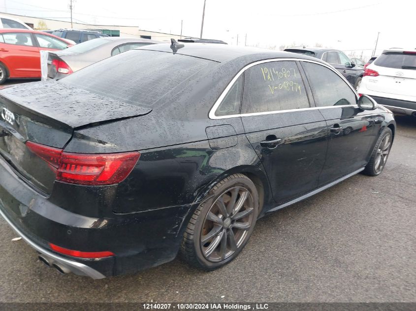 2018 Audi S4 Sedan VIN: WAUC4AF44JA068974 Lot: 12140207