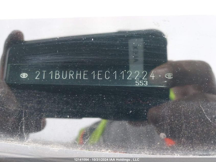 2014 Toyota Corolla L/Le/Le Pls/Prm/S/S Pls VIN: 2T1BURHE1EC112224 Lot: 12141054