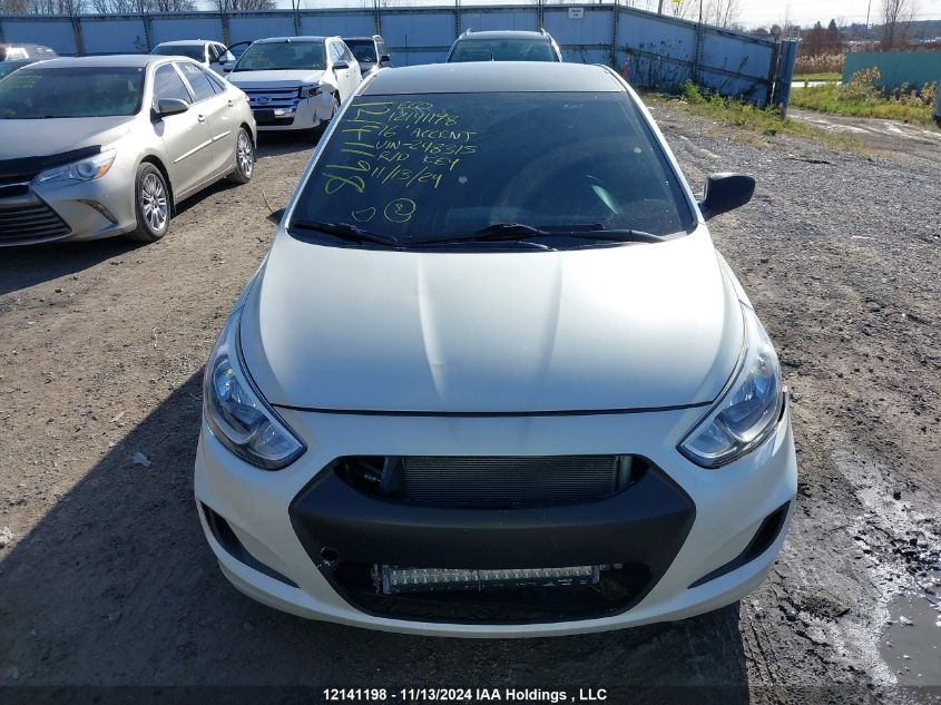 2016 Hyundai Accent Gl VIN: KMHCT5AEXGU248315 Lot: 12141198