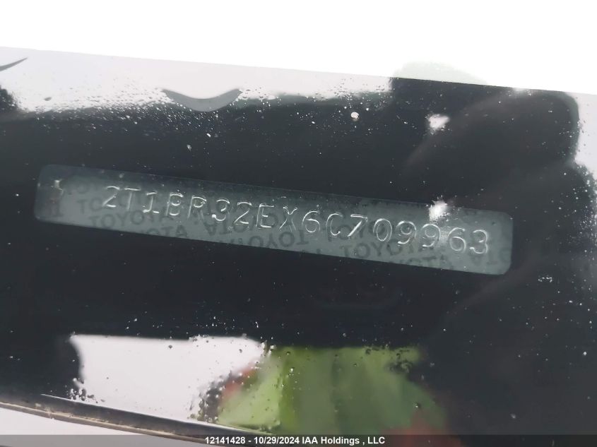 2006 Toyota Corolla Ce/Le/S VIN: 2T1BR32EX6C709963 Lot: 12141428