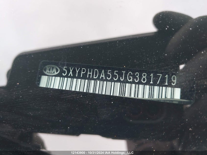 2018 Kia Sorento VIN: 5XYPHDA55JG381719 Lot: 12143900