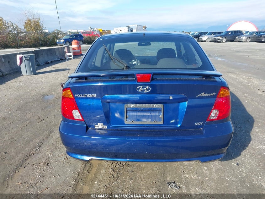 2006 Hyundai Accent Gt/Gl/Gls VIN: KMHCG35C96U357803 Lot: 12144451