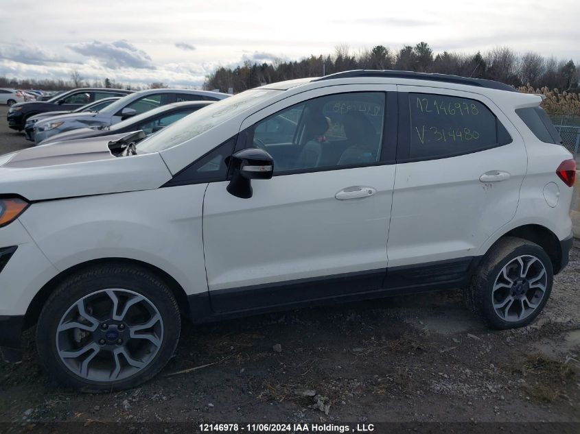 2020 Ford Ecosport Ses VIN: MAJ6S3JL9LC314480 Lot: 12146978