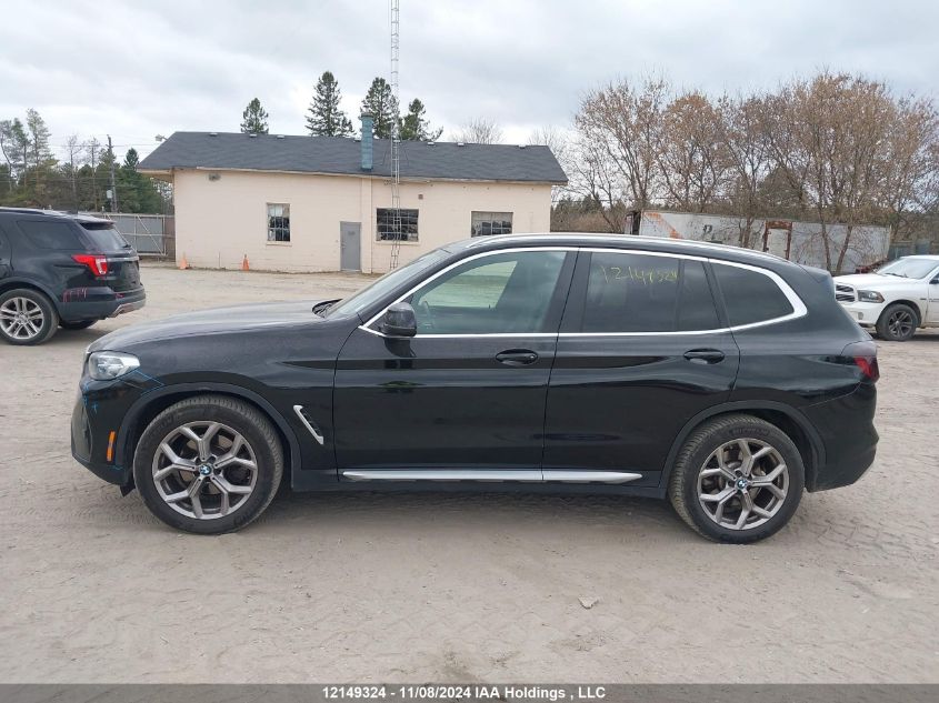 2022 BMW X3 VIN: 5UX53DP09N9L93038 Lot: 12149324