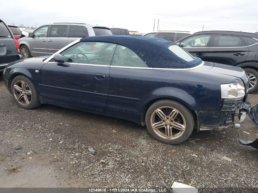 2003 Audi A4 1.8 Cabriolet VIN: WAUAC48H03K026892 Lot: 12149618