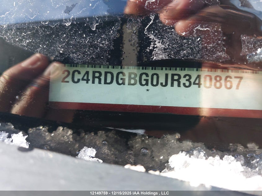 2018 Dodge Grand Caravan Se VIN: 2C4RDGBG0JR340867 Lot: 12149759