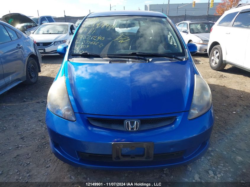 2007 Honda Fit VIN: JHMGD38427S821240 Lot: 12149901