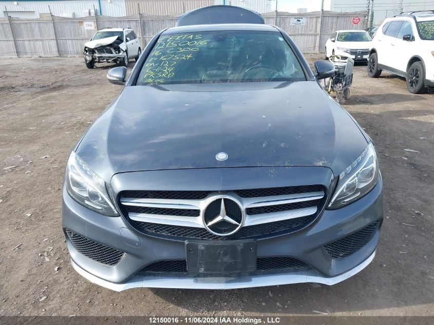 2016 Mercedes-Benz C-Class C 300 VIN: 55SWF4KBXGU167524 Lot: 12150016