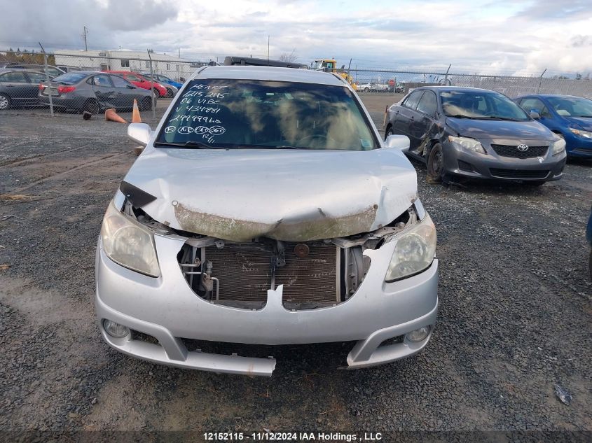 2006 Pontiac Vibe VIN: 5Y2SM65886Z434881 Lot: 12152115