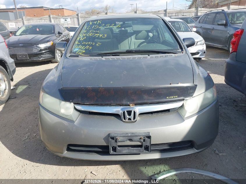 2006 Honda Civic Sdn VIN: 2HGFA15886H007943 Lot: 12152526